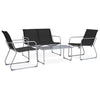 Schwarzes Gartensofa-Set Zinovia 4-teilig (Stoff/Stahl)