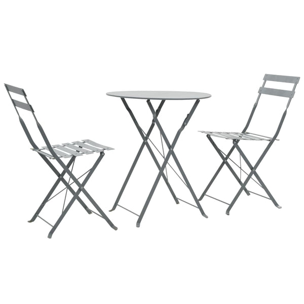 Harmaa bistrosetti Birlan 3-osainen (teräs)