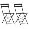 Schwarzes Bistro-Set Birlan (3-teilig, Stahl)