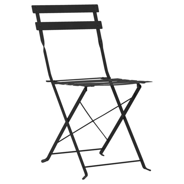Schwarzes Bistro-Set Birlan (3-teilig, Stahl)