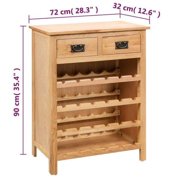 Weinschrank aus Massivholz Eiche Sture 72x32x90cm