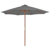 Anthrazitfarbener Sonnenschirm Holzgestell Cozenia 300cm