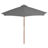 Anthrazitfarbener Sonnenschirm Holzgestell Cozenia 300cm