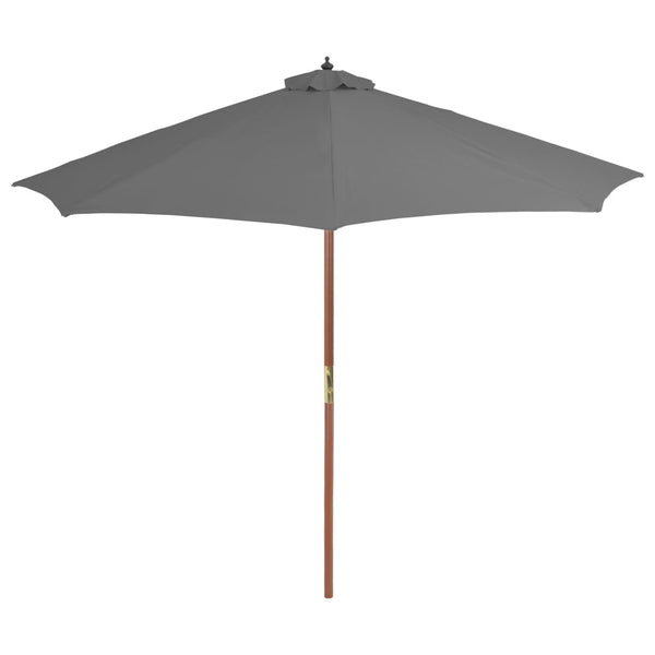 Anthrazitfarbener Sonnenschirm Holzgestell Cozenia 300cm