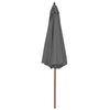 Anthrazitfarbener Sonnenschirm Holzgestell Cozenia 300cm