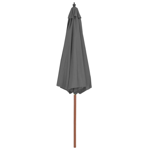 Anthrazitfarbener Sonnenschirm Holzgestell Cozenia 300cm