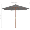 Anthrazitfarbener Sonnenschirm Holzgestell Cozenia 300cm