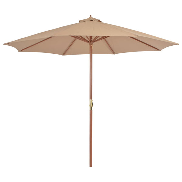 Braungrauer Sonnenschirm mit Holzständer Cozenia 300cm
