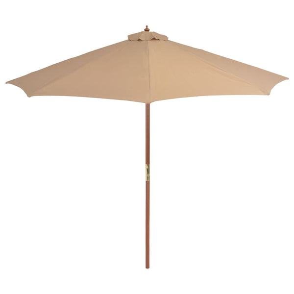 Braungrauer Sonnenschirm mit Holzständer Cozenia 300cm