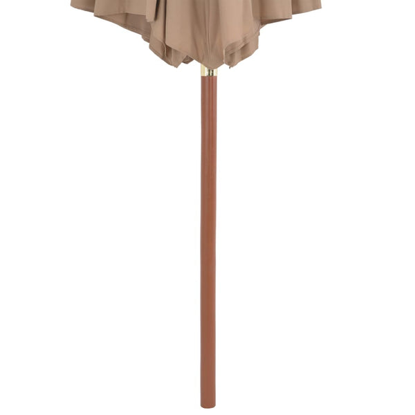 Braungrauer Sonnenschirm mit Holzständer Cozenia 300cm