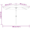 Anthrazitfarbener Sonnenschirm Metallgestell Zama 300x200cm