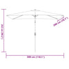 Weinroter Sonnenschirm Metallgestell Zama 300x200cm
