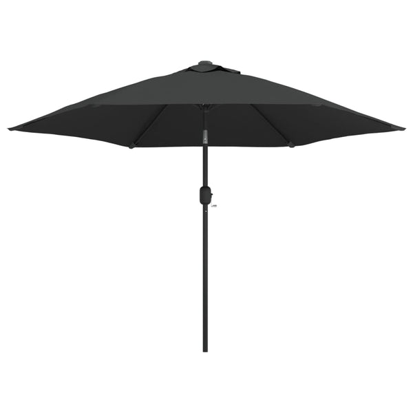 Anthrazitfarbener Sonnenschirm LED-Beleuchtung Stahlstange Alexandrru 300cm