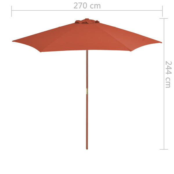 Sonnenschirm Terrakotta Holzgestell Hamwi 270cm