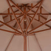 Graubrauner Sonnenschirm Roni 270cm (Holzgestell, zweilagig)
