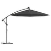 Sonnenschirm Anthrazit mit LED-Beleuchtung und Stahlmast Ciobanca 300cm