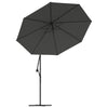 Sonnenschirm Anthrazit mit LED-Beleuchtung und Stahlmast Ciobanca 300cm