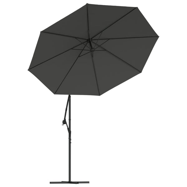 Sonnenschirm Anthrazit mit LED-Beleuchtung und Stahlmast Ciobanca 300cm