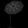 Sonnenschirm Anthrazit mit LED-Beleuchtung und Stahlmast Ciobanca 300cm