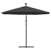 Sonnenschirm Anthrazit mit LED-Beleuchtung und Stahlmast Ciobanca 300cm