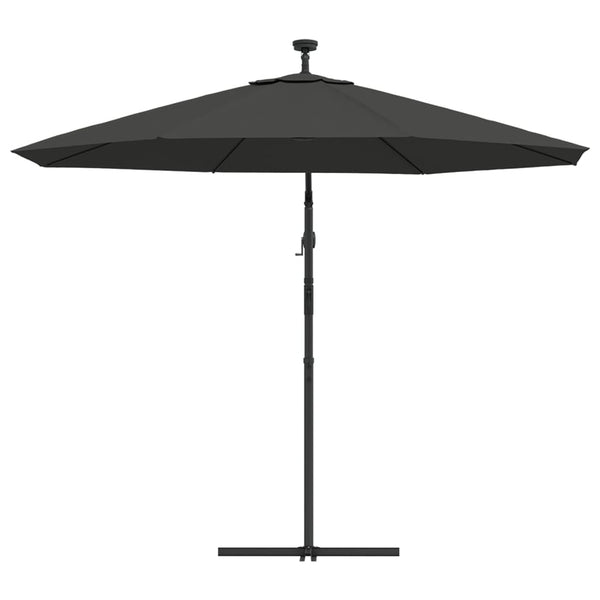 Sonnenschirm Anthrazit mit LED-Beleuchtung und Stahlmast Ciobanca 300cm