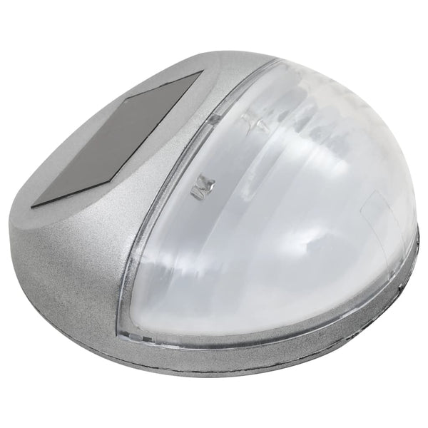 Silberne Solar-Außenwandleuchten LED Dorli rund (12 Stück)