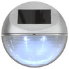 Silberne Solar-Außenwandleuchten LED Dorli rund (12 Stück)