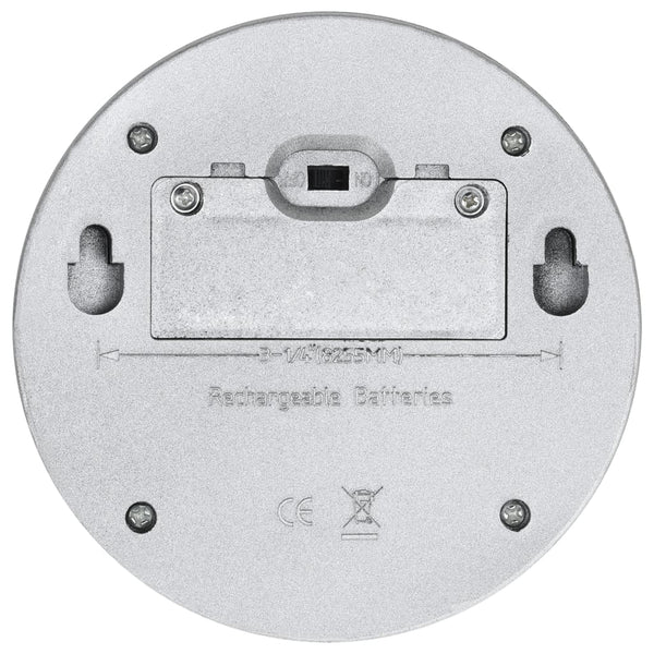Silberne Solar-Außenwandleuchten LED Dorli rund (12 Stück)