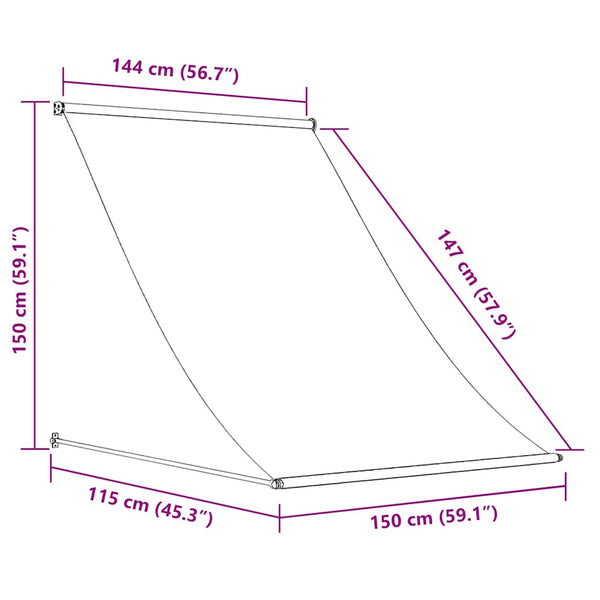 Cremefarbene Einrollmarkise Golban 150x150cm
