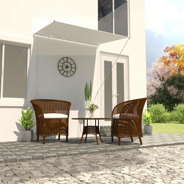 Cremefarbene Einrollmarkise Golban 150x150cm