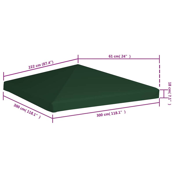 Pavillondach Grün Cicu 3x3 m (310 g / m²)
