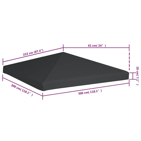 Graues Pavillondach Cicu 3x3 m (310 g/m²)