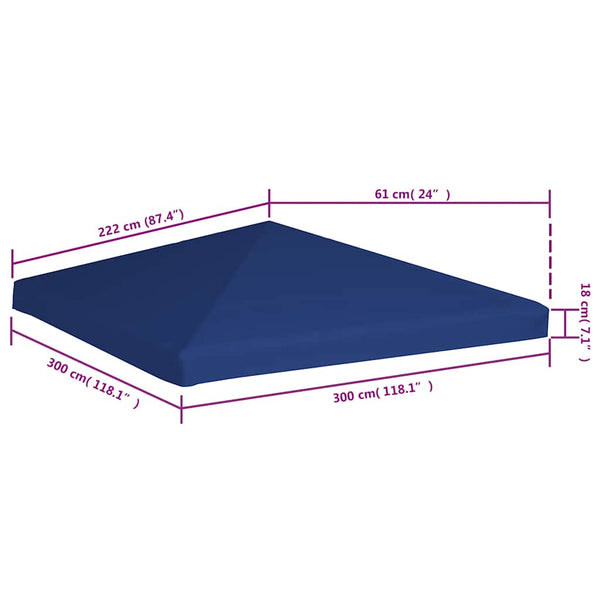 Blaues Pavillondach Cicu 3x3 m (310 g/m²)