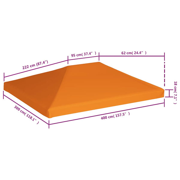 Oranges Pavillondach Cicu 4x3 m (310 g/m²)