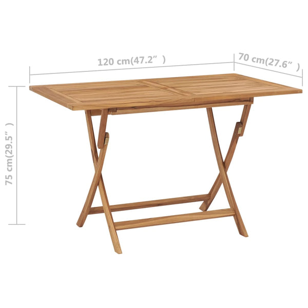 Klappbarer Gartentisch Ginela 120x70x75cm (Teak)
