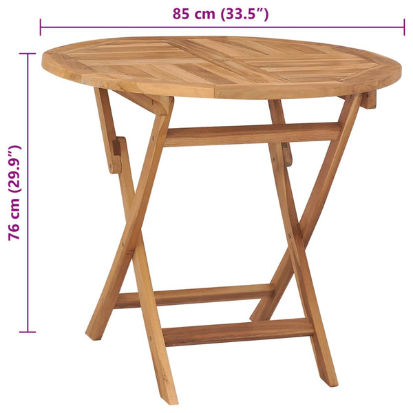 Klappbarer Gartentisch Azeita 85x76cm (Teak)
