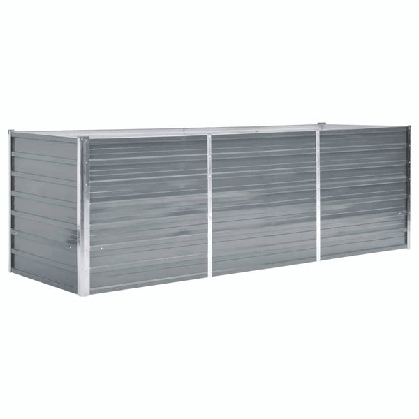 Graues Hochbeet verzinkter Stahl Hareclia 240x80x77cm