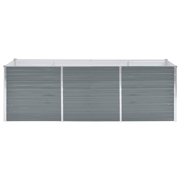 Graues Hochbeet verzinkter Stahl Hareclia 240x80x77cm