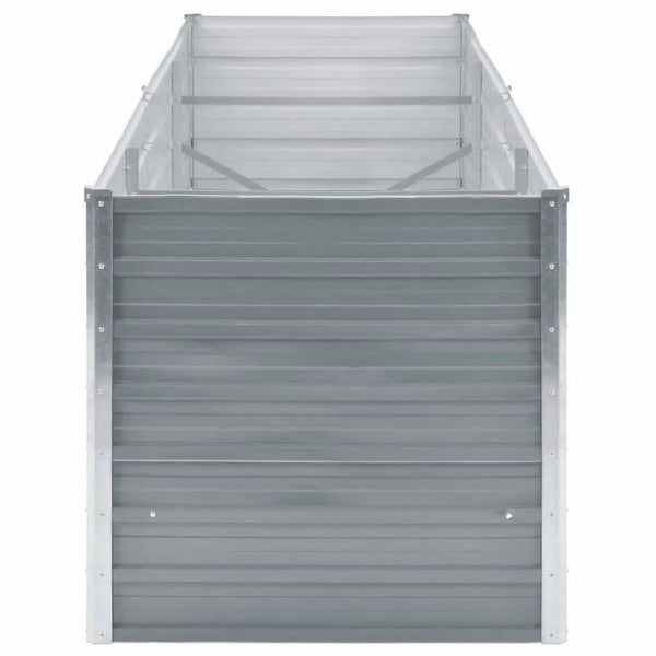 Graues Hochbeet verzinkter Stahl Hareclia 240x80x77cm
