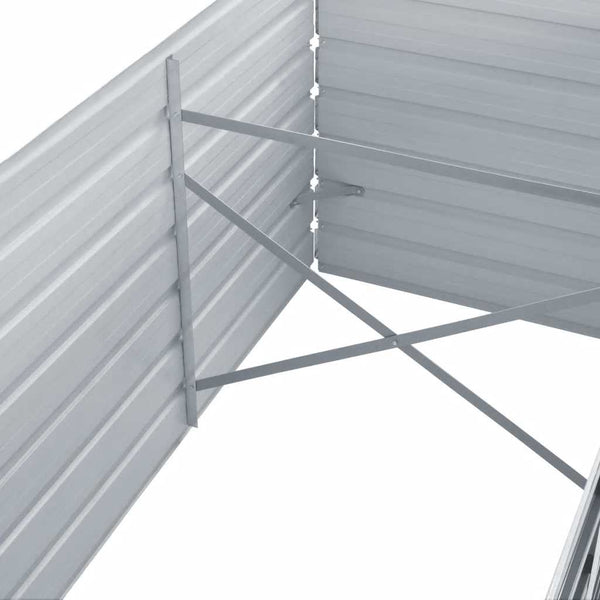 Graues Hochbeet verzinkter Stahl Hareclia 240x80x77cm