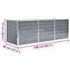 Graues Hochbeet verzinkter Stahl Hareclia 240x80x77cm