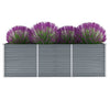 Graues Hochbeet verzinkter Stahl Hareclia 240x80x77cm