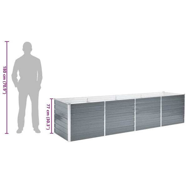 Graues Hochbeet Hareclia 320x80x77cm (verzinkter Stahl)
