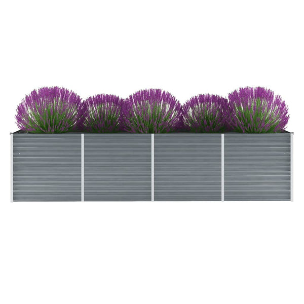 Graues Hochbeet Hareclia 320x80x77cm (verzinkter Stahl)