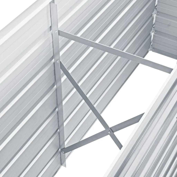 Graues Hochbeet aus verzinktem Stahl Hareclia 160x40x77cm