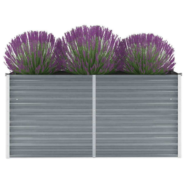 Graues Hochbeet aus verzinktem Stahl Hareclia 160x40x77cm