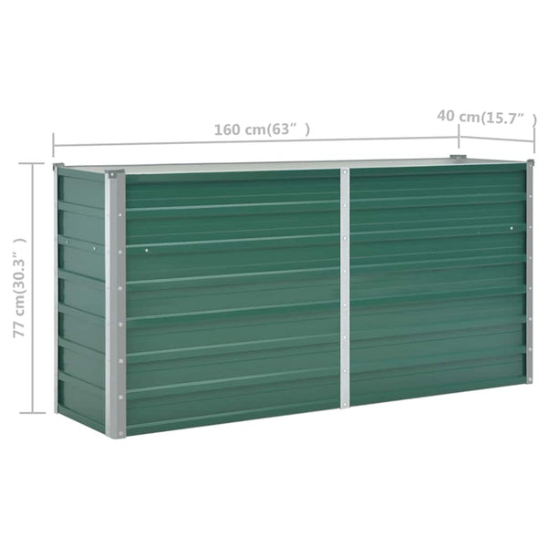 Grüner Blumenkasten Iura 160x40x77cm (verzinkter Stahl)