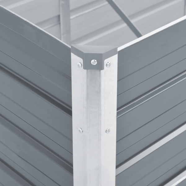 Graues Hochbeet verzinkter Stahl Hareclia 100x40x77cm