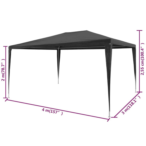 Anthrazit Partyzelt Grina 3x4 m (DE)