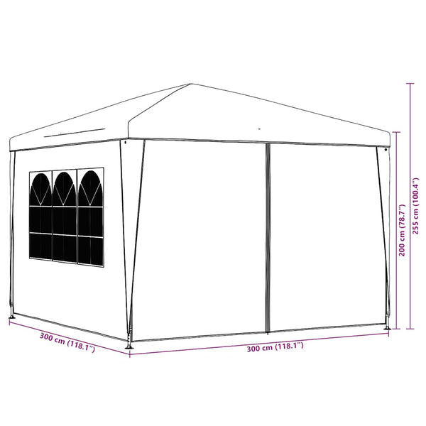 Partyzelte Anthrazit Dam 3x3 m